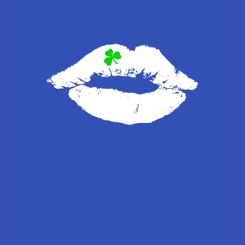 baiser de rouge à lèvres blanc avec trèfle St. Patrick