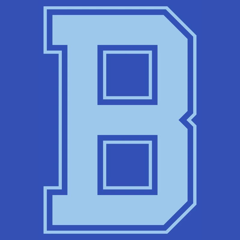 Monogram Light Blue Varsity College Initial B