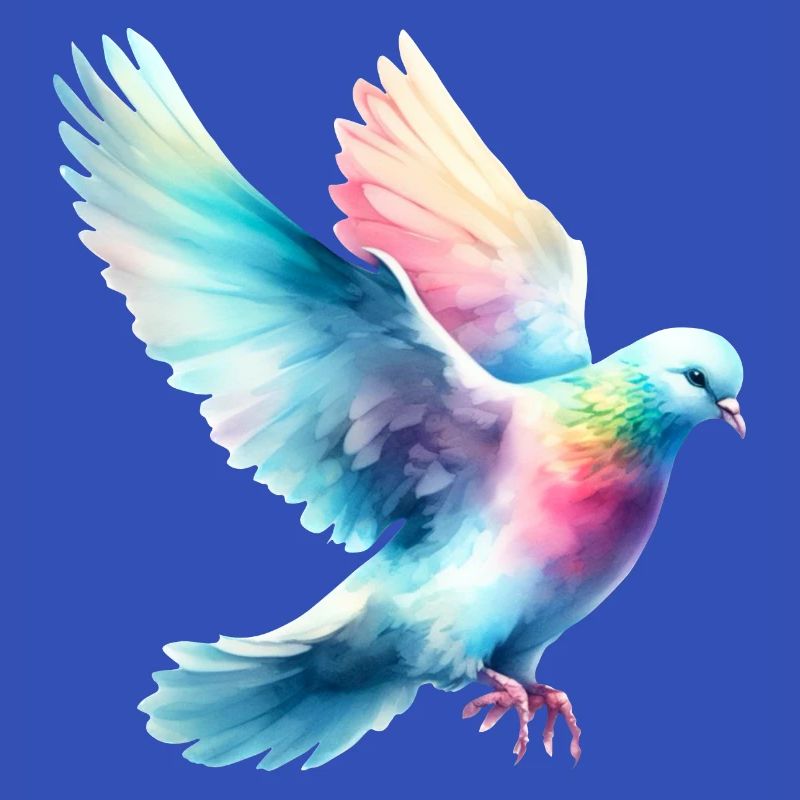 Rainbow Flight: Fliegende Taube