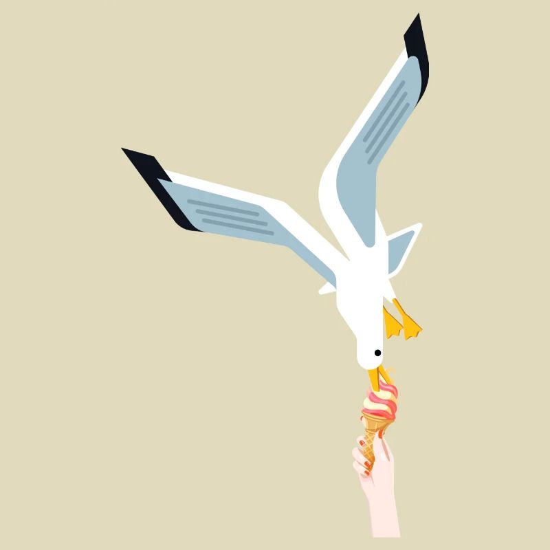 Möwe Eis Geschenk Vogel Dieb