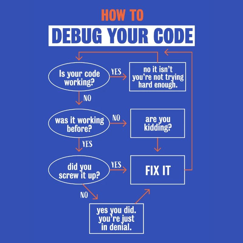 "So debuggen Sie Ihren Code" Funny Programmer Coding