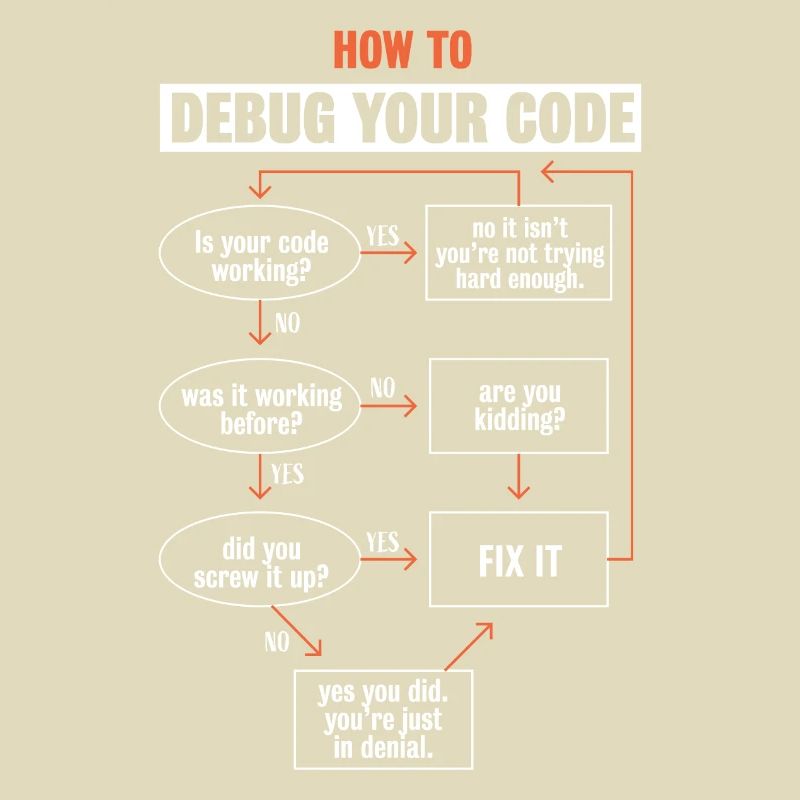 "Comment déboguer votre code" Funny Programmer Coding