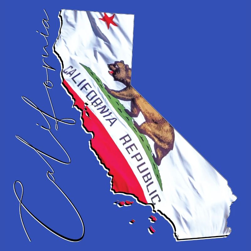 California (USA) | echte Flagge | Flag Map Script
