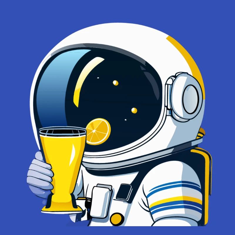 astronaut drinks lemon tea