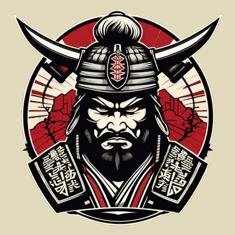 Logo de gymnase de samouraï, motif de samouraï, conception de samouraï