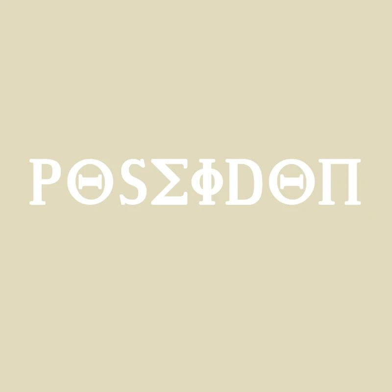 Poseidon design white in Greek script