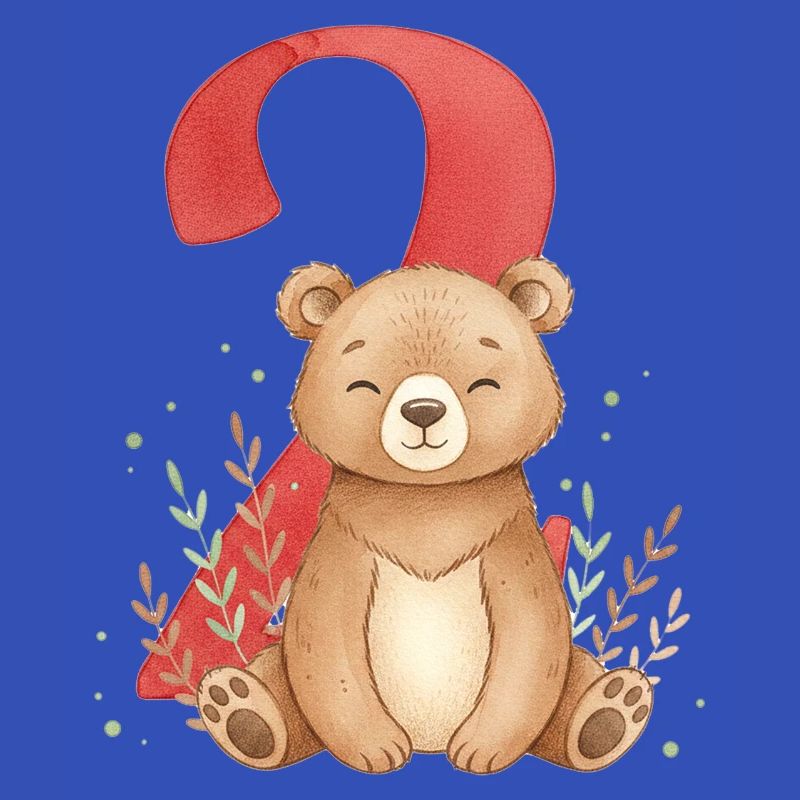Cuddly bear with number 2