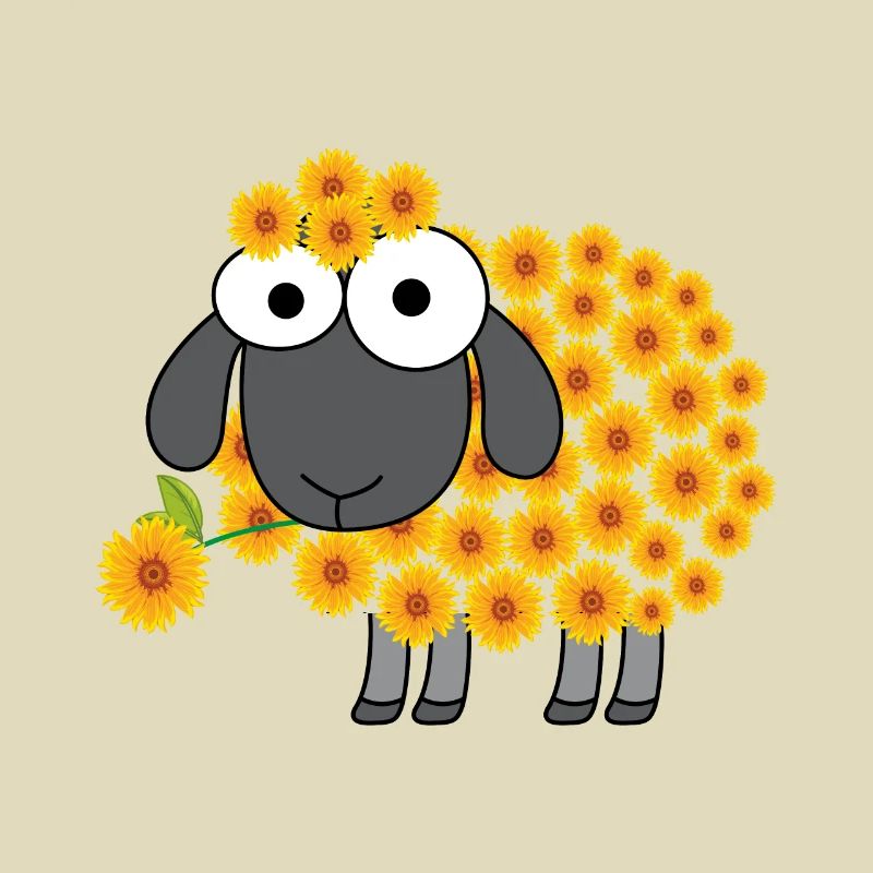 Conception de fleur de mouton pour un amoureux des moutons