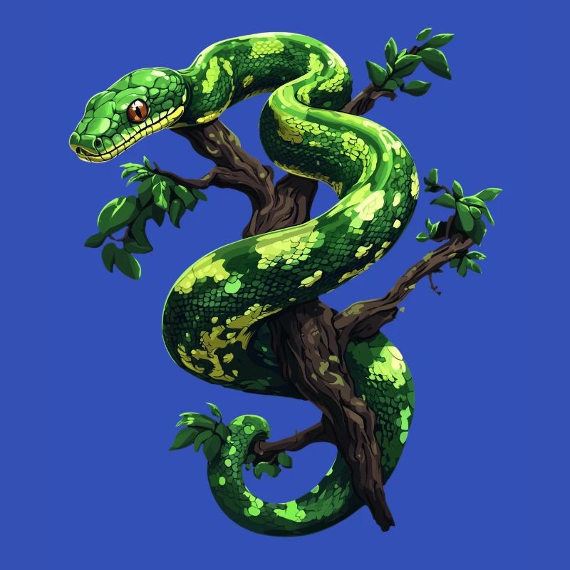 Arbre vert Python Serpents Amoureux Terrarium