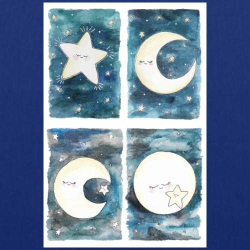 Nursery poster, Luna e Stellina - Borsa di stoffa