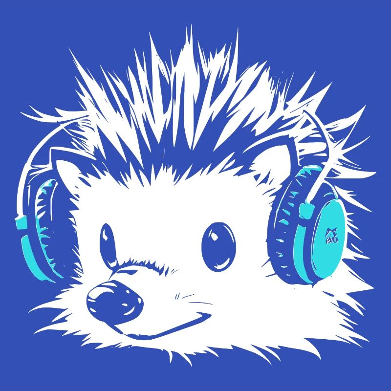 Igel mit Kopfhörer