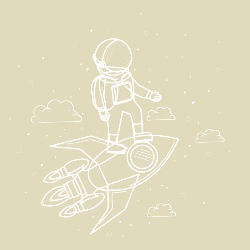 Spaceman astronaut rocket space