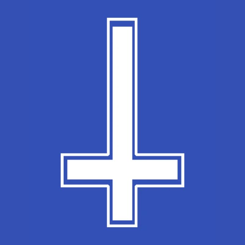 Upside down angular white cross