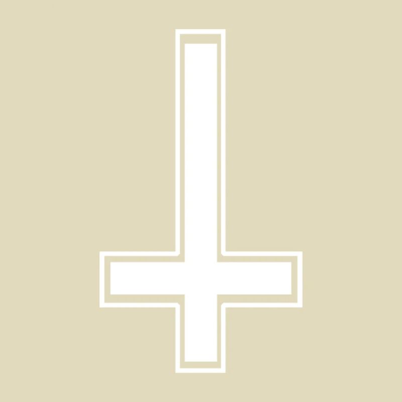 Upside down angular white cross
