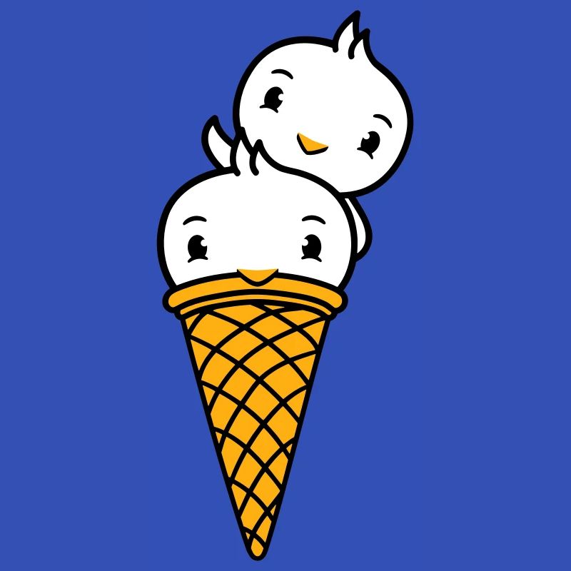 Vögel Eis Waffel Waffeleis Kugeln Eiscreme Eistüte