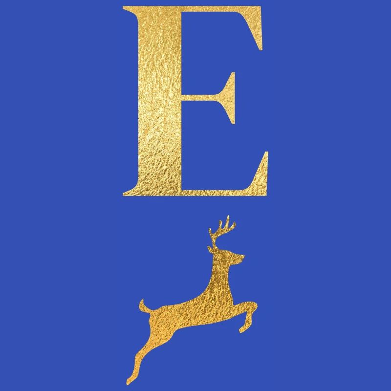 Buchstabe e goldener Hirsch - Geschenkidee