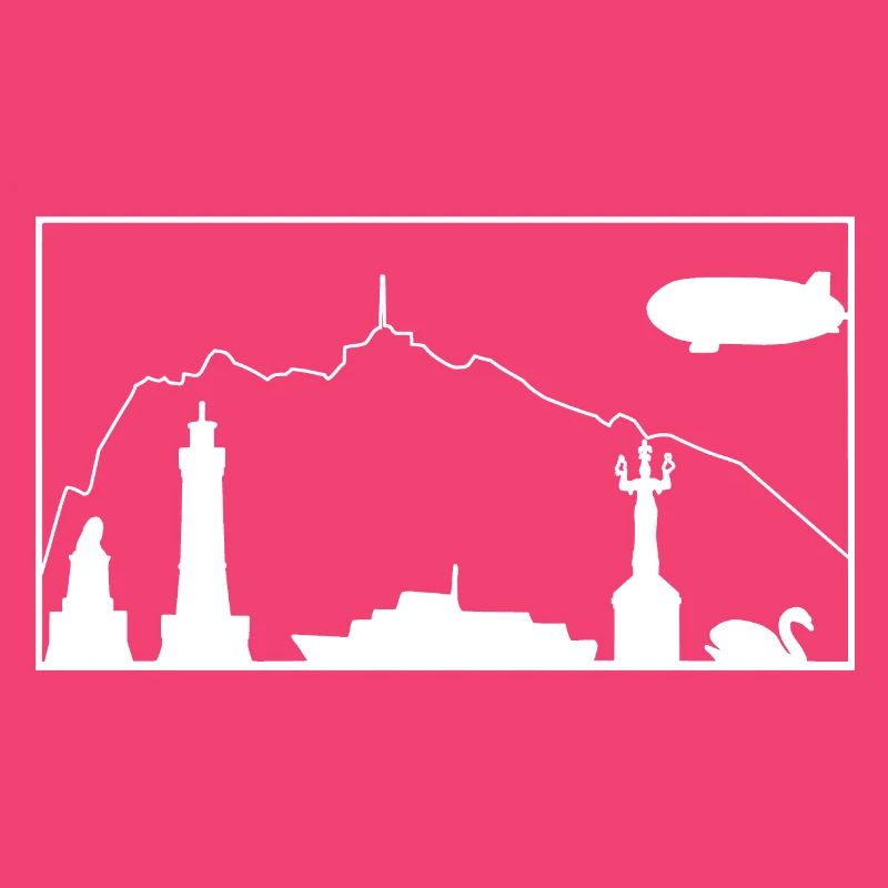 Bodensee & Pfänder | Silhouette filled | Weiß