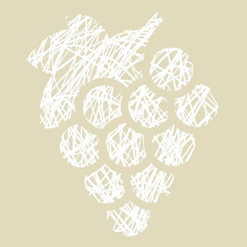 Grape Scribble Painted White Idée cadeau