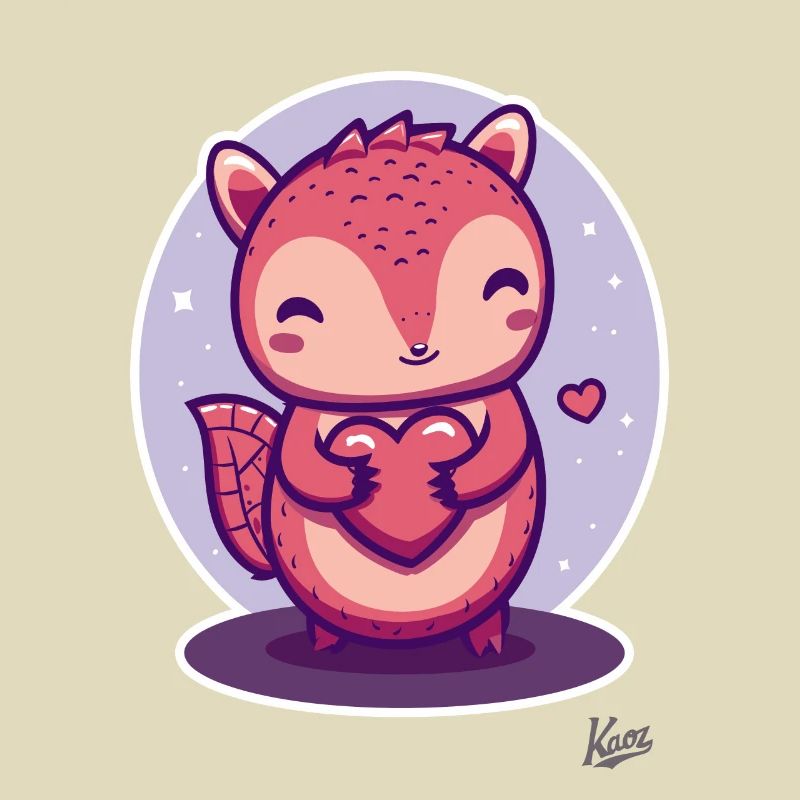 süßes Eichhörnchen mit Herz und Liebe