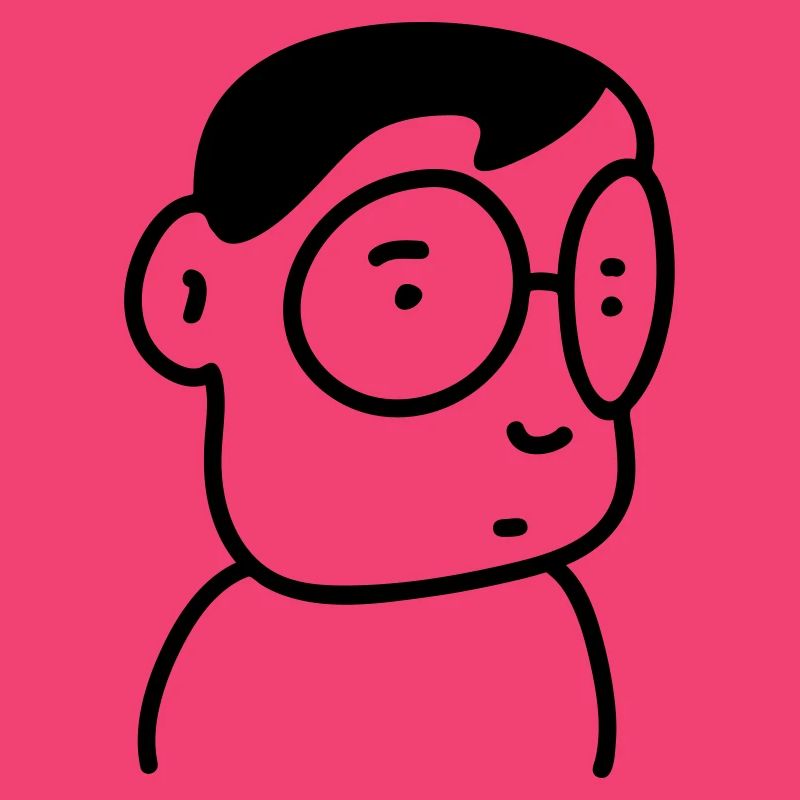 Schüchterner Nerd mit Brille - line