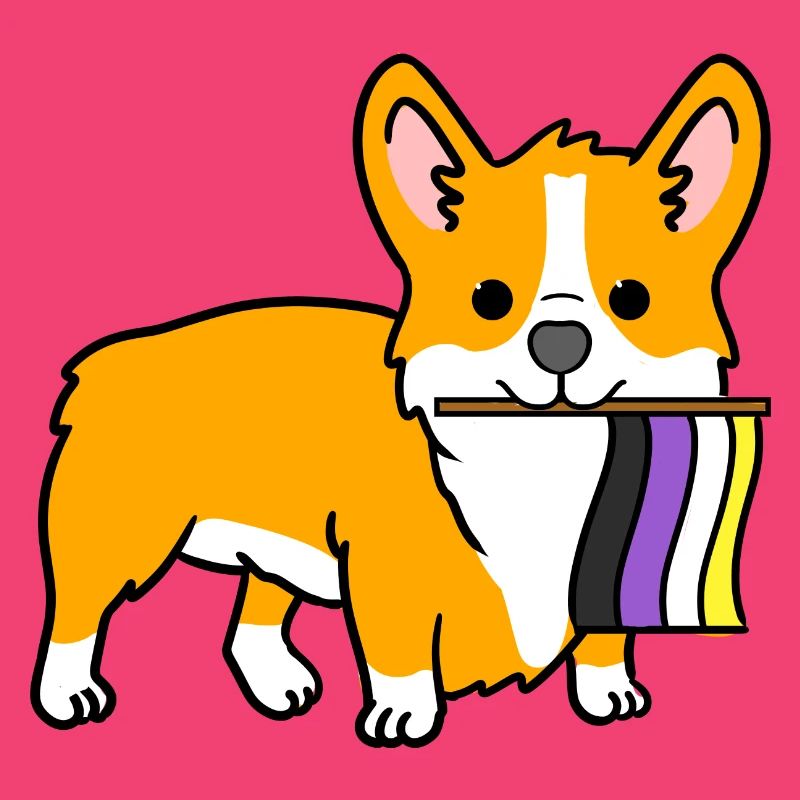 Corgi Nonbinary Pride Drapeau