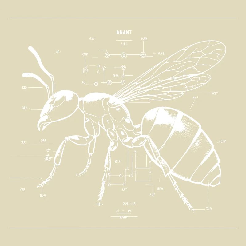Ant Insect Wireframes Sketch Design