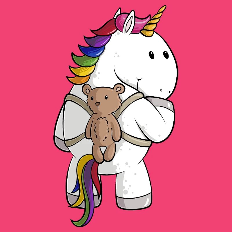 Comic Einhorn mit Rucksack