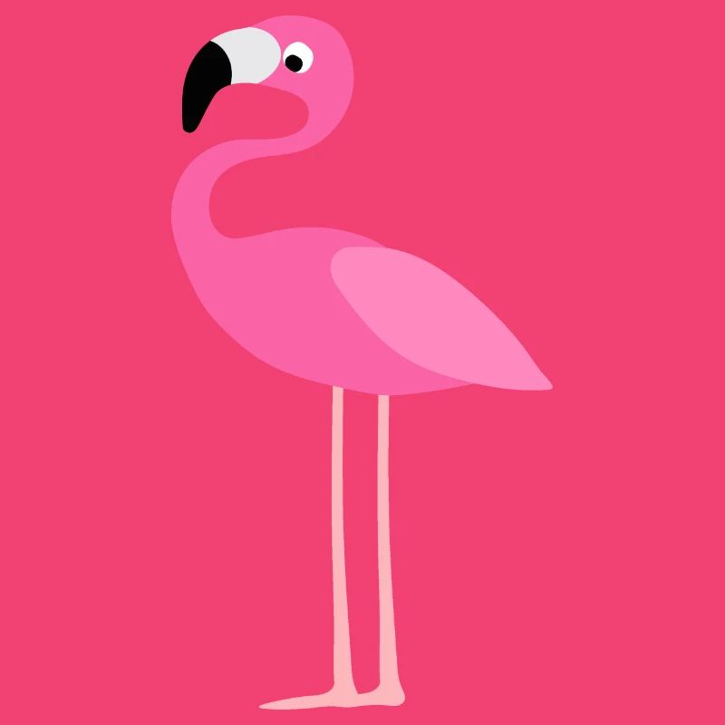 Flamingo im einfachen Stil - pinker Vogel