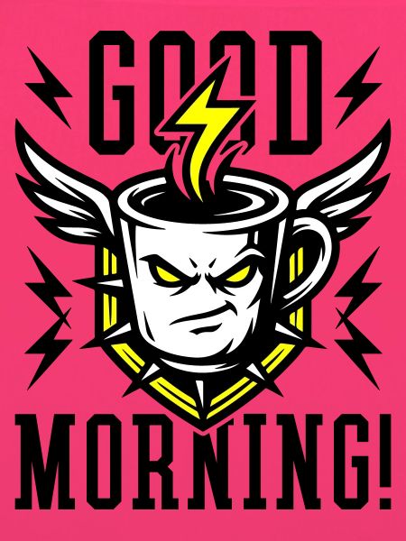 Good Morning Kaffeetasse Blitz Gelb