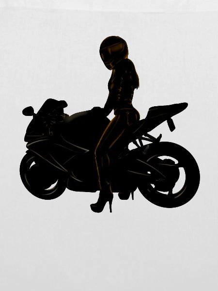 Lässige Motorradfahrerin