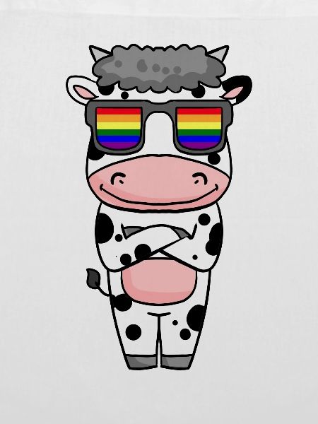 Gay Regenbogen - Kuh mit Brille