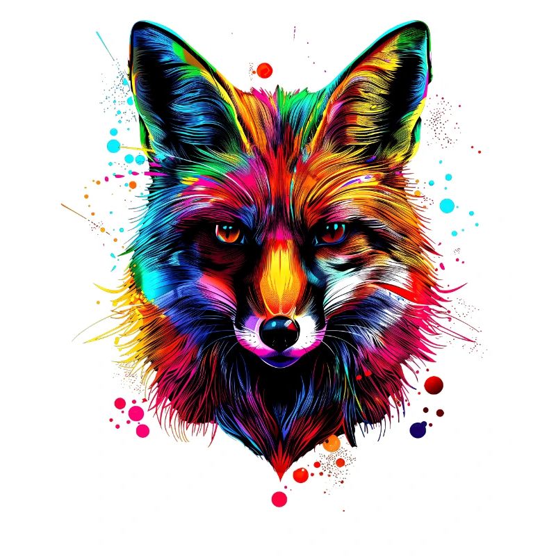 Fox Pop Art Colorful Fox Lover Red Fox Foxes