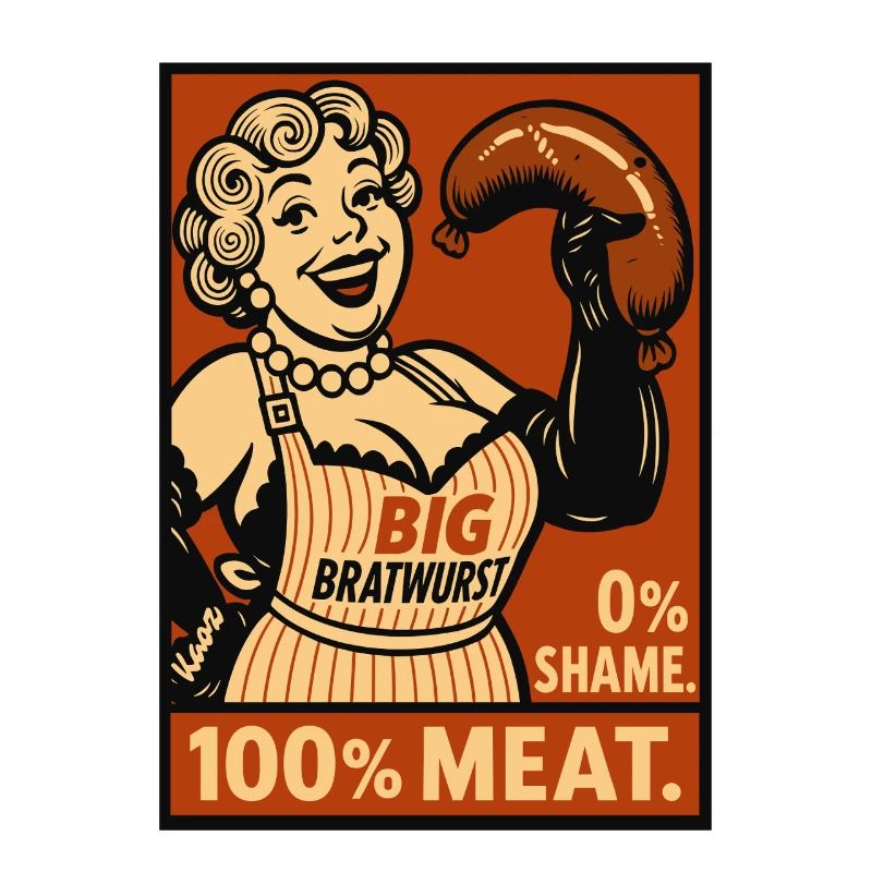 Retro-Bratwurst-Lebensmittelillustration