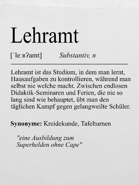 Unispruch "Lehramt" Student Geschenk, Studenten