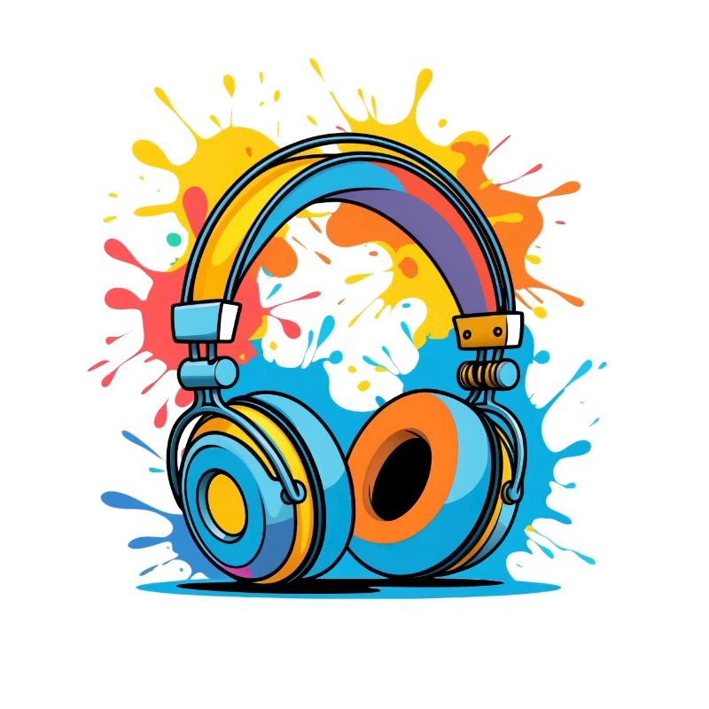 Bunte Kopfhörer Splash Design