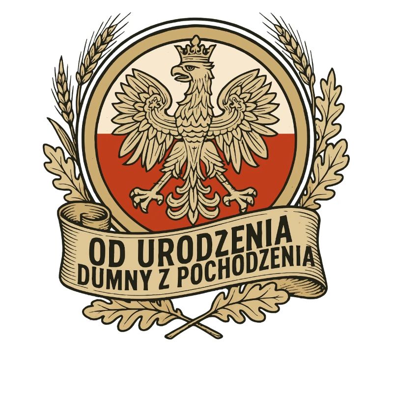 Born Proud Polish Eagle Emblem