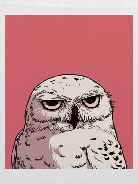 Grumpy Owl Illustration – Urteilende Tierkunst De