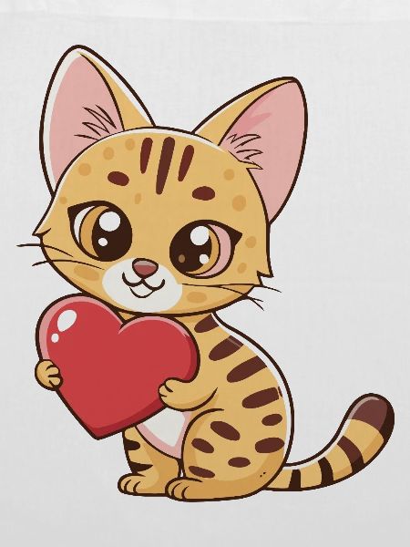 Kawaii-Herz-Tabby-Kätzchen