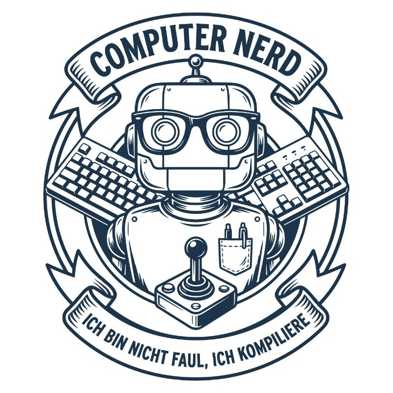 Computer Nerd Roboter Logo