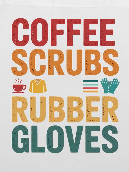 Kaffee Scrubs und Gummi Handschuhe
