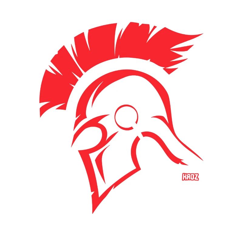 Roter Sparta Helm Silhouette