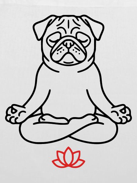 Mops Hund Zen Ausmalbild