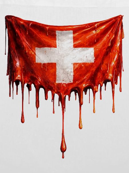 Abtropfende Schweizer Flagge
