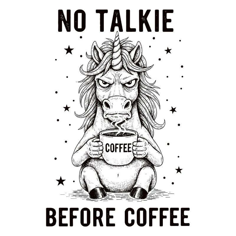 Pas de conversation devant une licorne amoureuse du café
