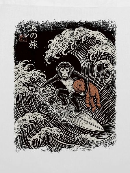 Ukiyo-e Baby Monkey Punch