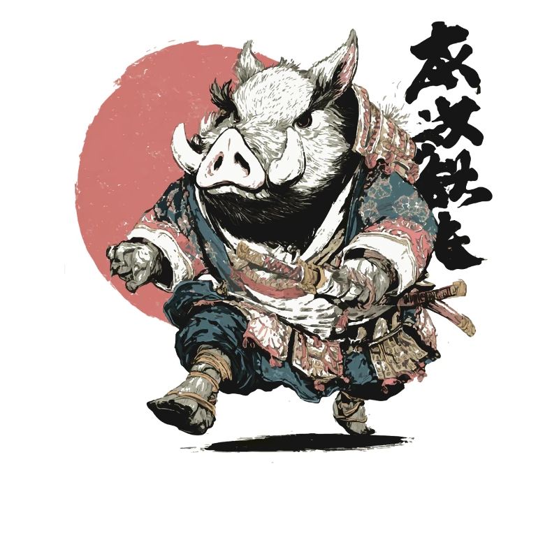 Eber-Samurai in Ukiyo-Rüstung