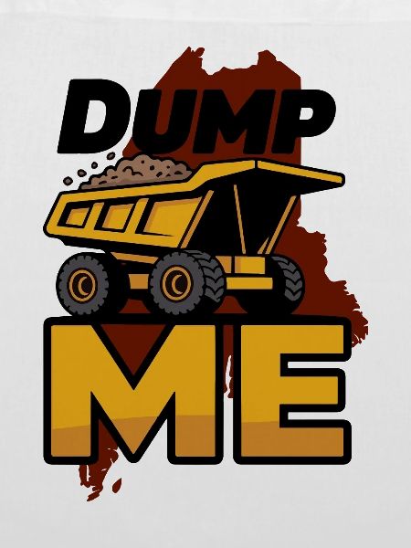 Dump Me: Fette Muldenkipper-Grafik