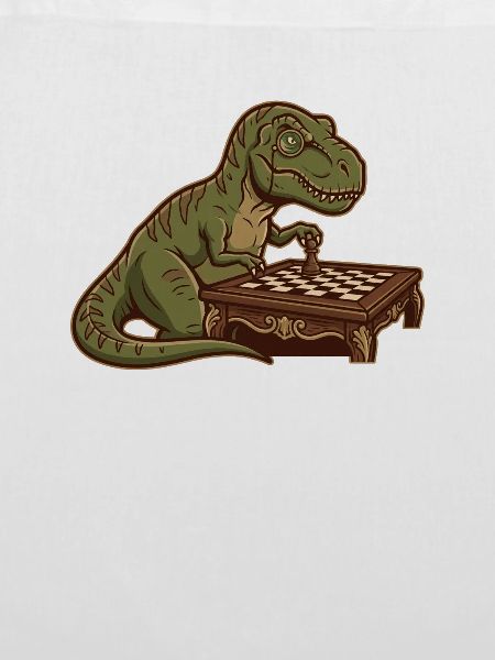 T-Rex Dinosaurier spielt Schach
