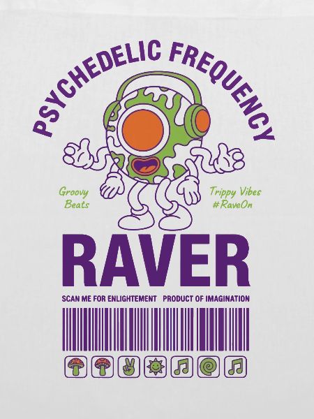Psychedelic Frequency Raver Trippy Mushroom Rave