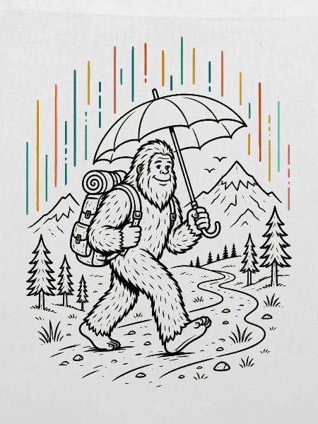 Sasquatch Regenschirm-Wanderung
